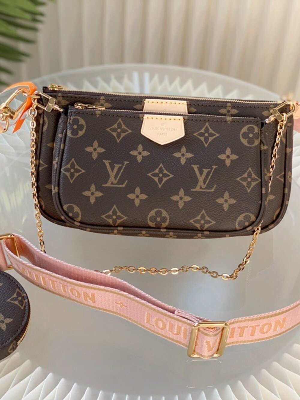 ♕Louis Vuitton Light Pink Multi Pochette